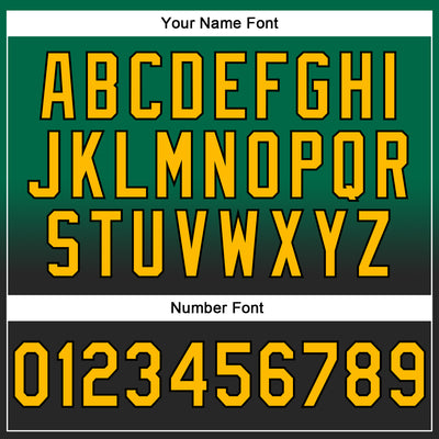 Custom Stitched Kelly Green Gold-Black Fade Fashion Sports Pullover Sweatshirt Hoodie