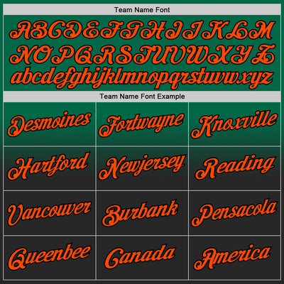 Custom Stitched Kelly Green Orange-Black Fade Fashion Sports Pullover Sweatshirt Hoodie