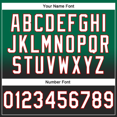 Custom Stitched Kelly Green White Black-Red Fade Fashion Sports Pullover Sweatshirt Hoodie