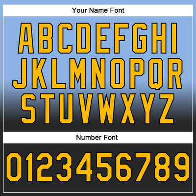 Custom Stitched Light Blue Gold-Black Fade Fashion Sports Pullover Sweatshirt Hoodie