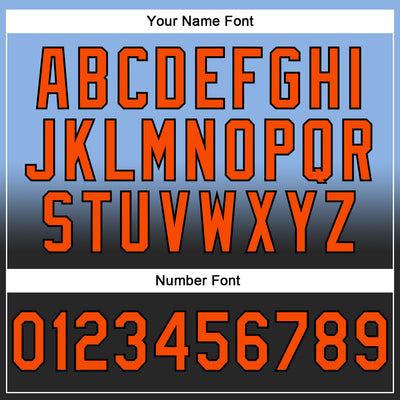 Custom Stitched Light Blue Orange-Black Fade Fashion Sports Pullover Sweatshirt Hoodie