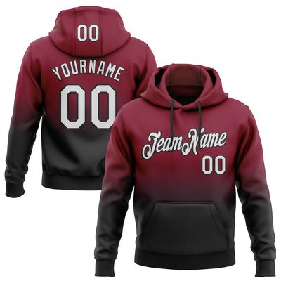 Custom Stitched Crimson White-Black Fade Fashion Sports Pullover Sweatshirt Hoodie