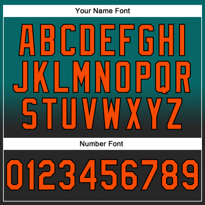 Custom Stitched Teal Orange-Black Fade Fashion Sports Pullover Sweatshirt Hoodie