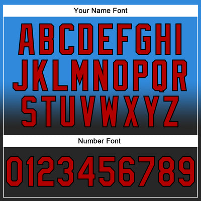 Custom Stitched Powder Blue Red-Black Fade Fashion Sports Pullover Sweatshirt Hoodie