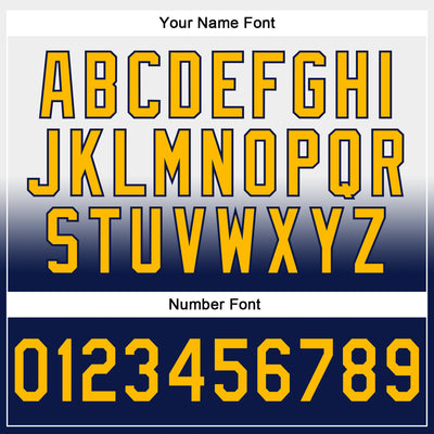 Custom Stitched White Gold-Navy Fade Fashion Sports Pullover Sweatshirt Hoodie