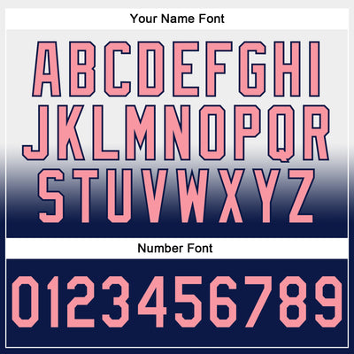 Custom Stitched White Medium Pink-Navy Fade Fashion Sports Pullover Sweatshirt Hoodie