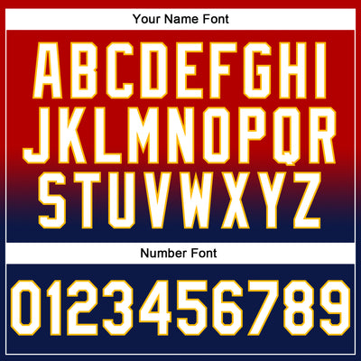 Custom Stitched Red White Navy-Gold Fade Fashion Sports Pullover Sweatshirt Hoodie