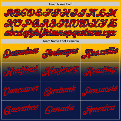 Custom Stitched Gold Red-Navy Fade Fashion Sports Pullover Sweatshirt Hoodie