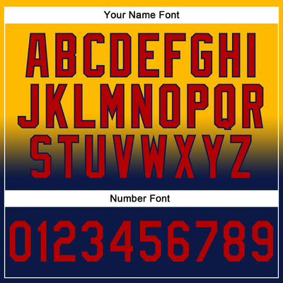 Custom Stitched Gold Red-Navy Fade Fashion Sports Pullover Sweatshirt Hoodie