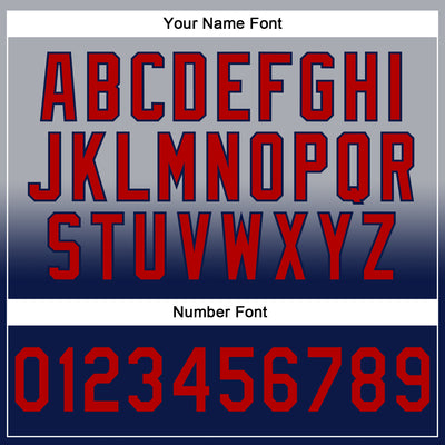 Custom Stitched Gray Red-Navy Fade Fashion Sports Pullover Sweatshirt Hoodie