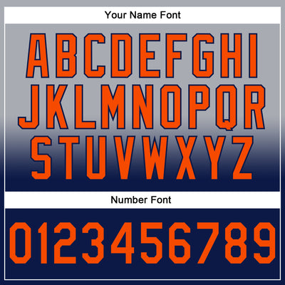 Custom Stitched Gray Orange-Navy Fade Fashion Sports Pullover Sweatshirt Hoodie