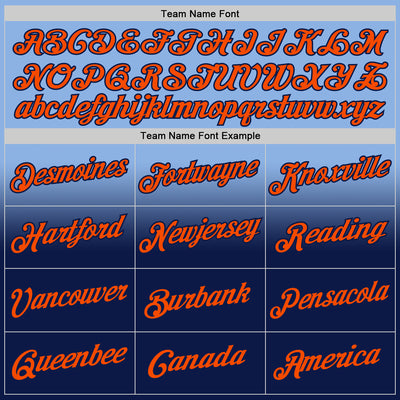 Custom Stitched Light Blue Orange-Navy Fade Fashion Sports Pullover Sweatshirt Hoodie