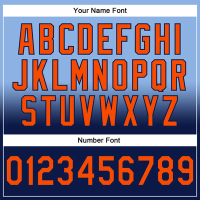 Custom Stitched Light Blue Orange-Navy Fade Fashion Sports Pullover Sweatshirt Hoodie