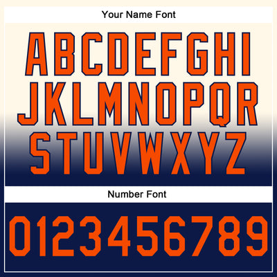 Custom Stitched Cream Orange-Navy Fade Fashion Sports Pullover Sweatshirt Hoodie