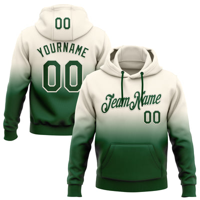 Custom Stitched Cream Green Fade Fashion Sports Pullover Sweatshirt Hoodie