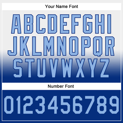 Custom Stitched White Light Blue-Royal Fade Fashion Sports Pullover Sweatshirt Hoodie