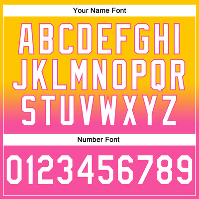 Custom Stitched Yellow White-Pink Fade Fashion Sports Pullover Sweatshirt Hoodie