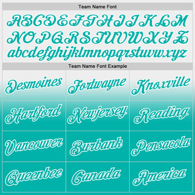 Custom Stitched White Aqua Fade Fashion Sports Pullover Sweatshirt Hoodie