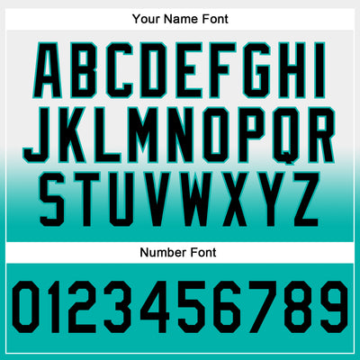 Custom Stitched White Black-Aqua Fade Fashion Sports Pullover Sweatshirt Hoodie