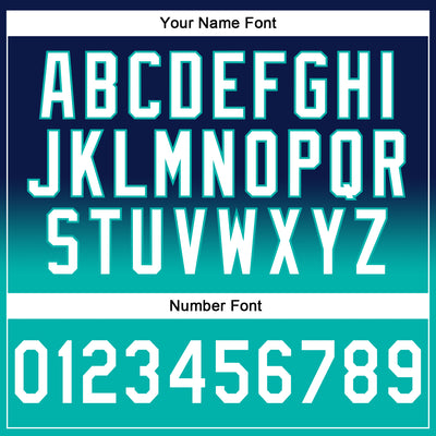 Custom Stitched Navy White-Aqua Fade Fashion Sports Pullover Sweatshirt Hoodie