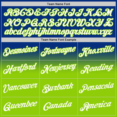 Custom Stitched Royal White-Neon Green Fade Fashion Sports Pullover Sweatshirt Hoodie