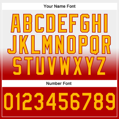 Custom Stitched White Gold-Red Fade Fashion Sports Pullover Sweatshirt Hoodie