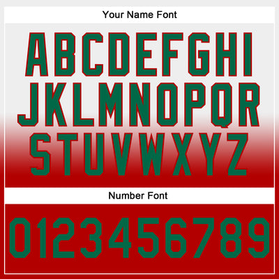 Custom Stitched White Kelly Green-Red Fade Fashion Sports Pullover Sweatshirt Hoodie