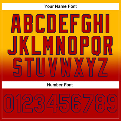 Custom Stitched Gold Red-Navy Fade Fashion Sports Pullover Sweatshirt Hoodie