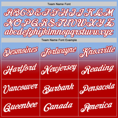 Custom Stitched Light Blue White-Red Fade Fashion Sports Pullover Sweatshirt Hoodie