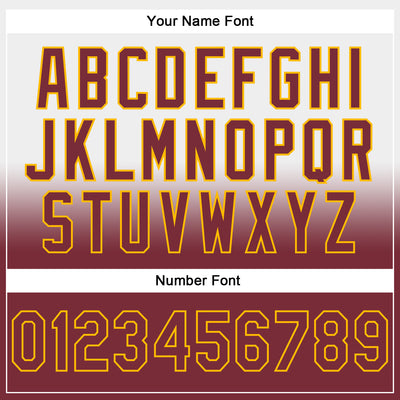 Custom Stitched White Burgundy-Gold Fade Fashion Sports Pullover Sweatshirt Hoodie