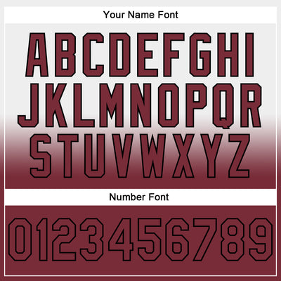 Custom Stitched White Burgundy-Black Fade Fashion Sports Pullover Sweatshirt Hoodie