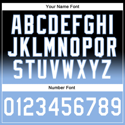 Custom Stitched Black White-Light Blue Fade Fashion Sports Pullover Sweatshirt Hoodie