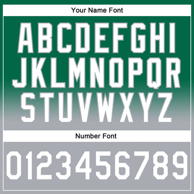 Custom Stitched Kelly Green White-Gray Fade Fashion Sports Pullover Sweatshirt Hoodie