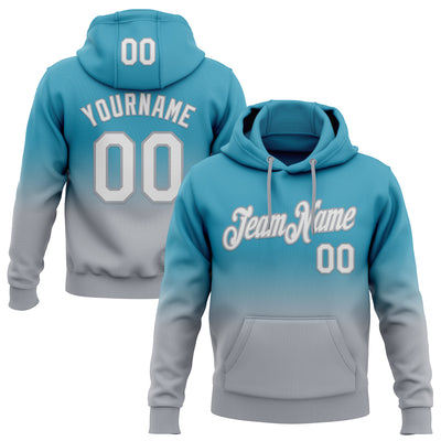 Custom Stitched Panther Blue White-Gray Fade Fashion Sports Pullover Sweatshirt Hoodie
