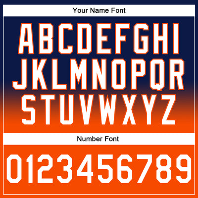 Custom Stitched Navy White-Orange Fade Fashion Sports Pullover Sweatshirt Hoodie