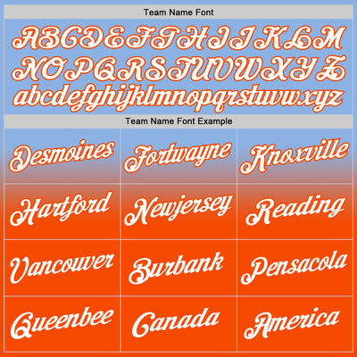 Custom Stitched Light Blue White-Orange Fade Fashion Sports Pullover Sweatshirt Hoodie