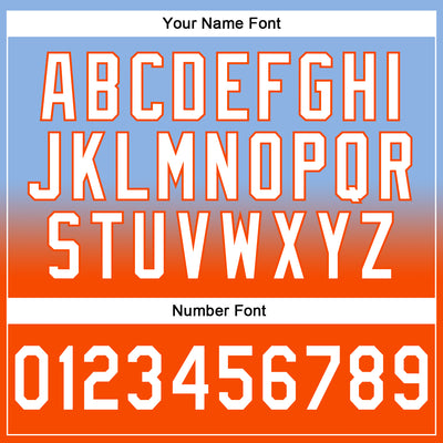 Custom Stitched Light Blue White-Orange Fade Fashion Sports Pullover Sweatshirt Hoodie