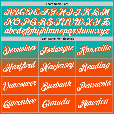 Custom Stitched Aqua White-Orange Fade Fashion Sports Pullover Sweatshirt Hoodie