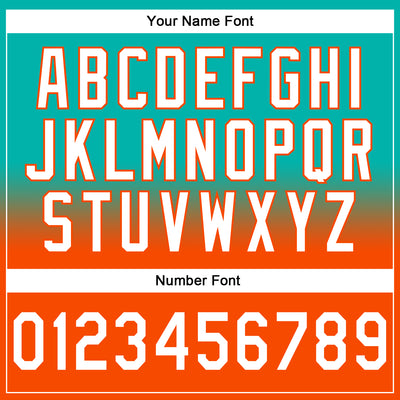 Custom Stitched Aqua White-Orange Fade Fashion Sports Pullover Sweatshirt Hoodie