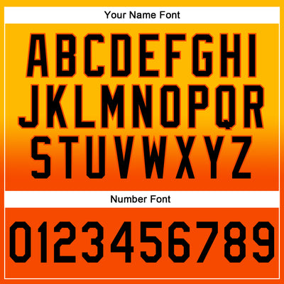 Custom Stitched Gold Black-Orange Fade Fashion Sports Pullover Sweatshirt Hoodie