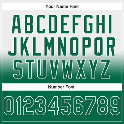 Custom Stitched White Kelly Green Fade Fashion Sports Pullover Sweatshirt Hoodie