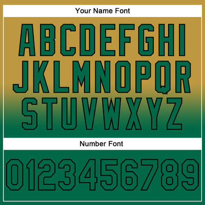 Custom Stitched Old Gold Kelly Green-Black Fade Fashion Sports Pullover Sweatshirt Hoodie