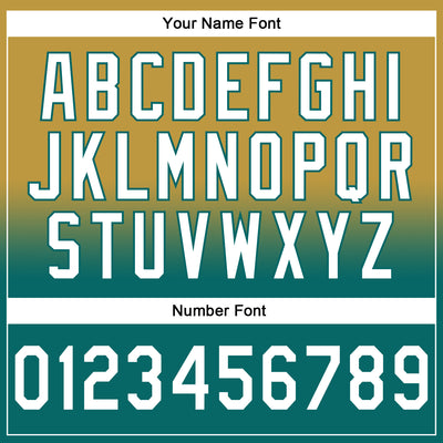 Custom Stitched Old Gold White-Teal Fade Fashion Sports Pullover Sweatshirt Hoodie