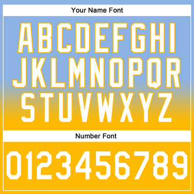 Custom Stitched Light Blue White-Gold Fade Fashion Sports Pullover Sweatshirt Hoodie