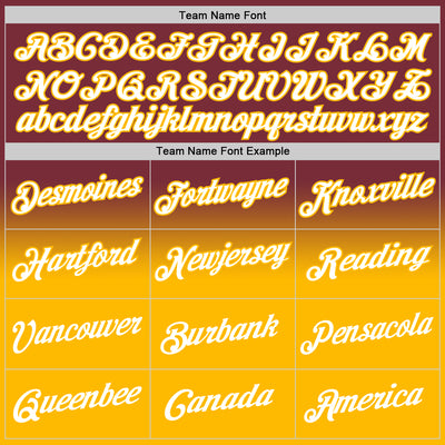 Custom Stitched Burgundy White-Gold Fade Fashion Sports Pullover Sweatshirt Hoodie