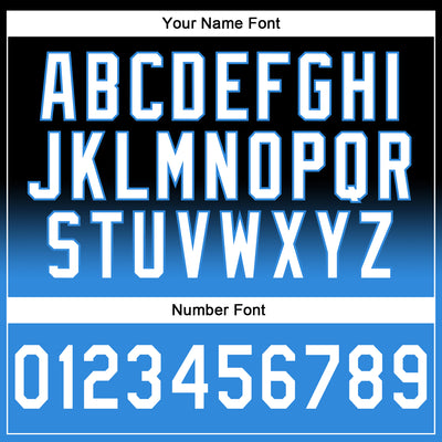 Custom Stitched Black White-Powder Blue Fade Fashion Sports Pullover Sweatshirt Hoodie