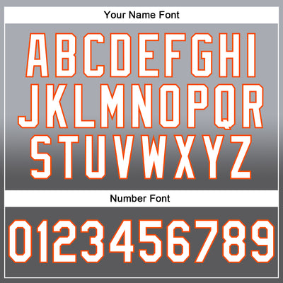 Custom Stitched Gray White Steel Gray-Orange Fade Fashion Sports Pullover Sweatshirt Hoodie