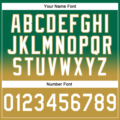 Custom Stitched Kelly Green White-Old Gold Fade Fashion Sports Pullover Sweatshirt Hoodie