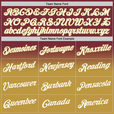 Custom Stitched Burgundy White-Old Gold Fade Fashion Sports Pullover Sweatshirt Hoodie