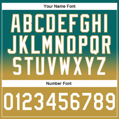 Custom Stitched Teal White-Old Gold Fade Fashion Sports Pullover Sweatshirt Hoodie